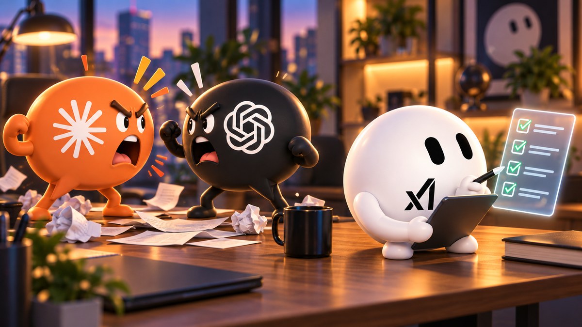 Оранжевый и чёрный чаты спорят, белый бот спокойно ведёт список дел